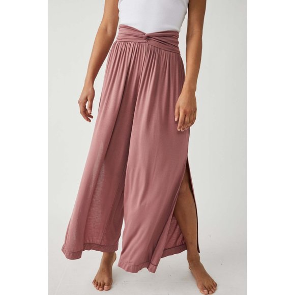 🎉LAST CHANCE🎉 NWT FP Movement Just Breathe Wide Leg / Mauve Merlot - Picture 2 of 7